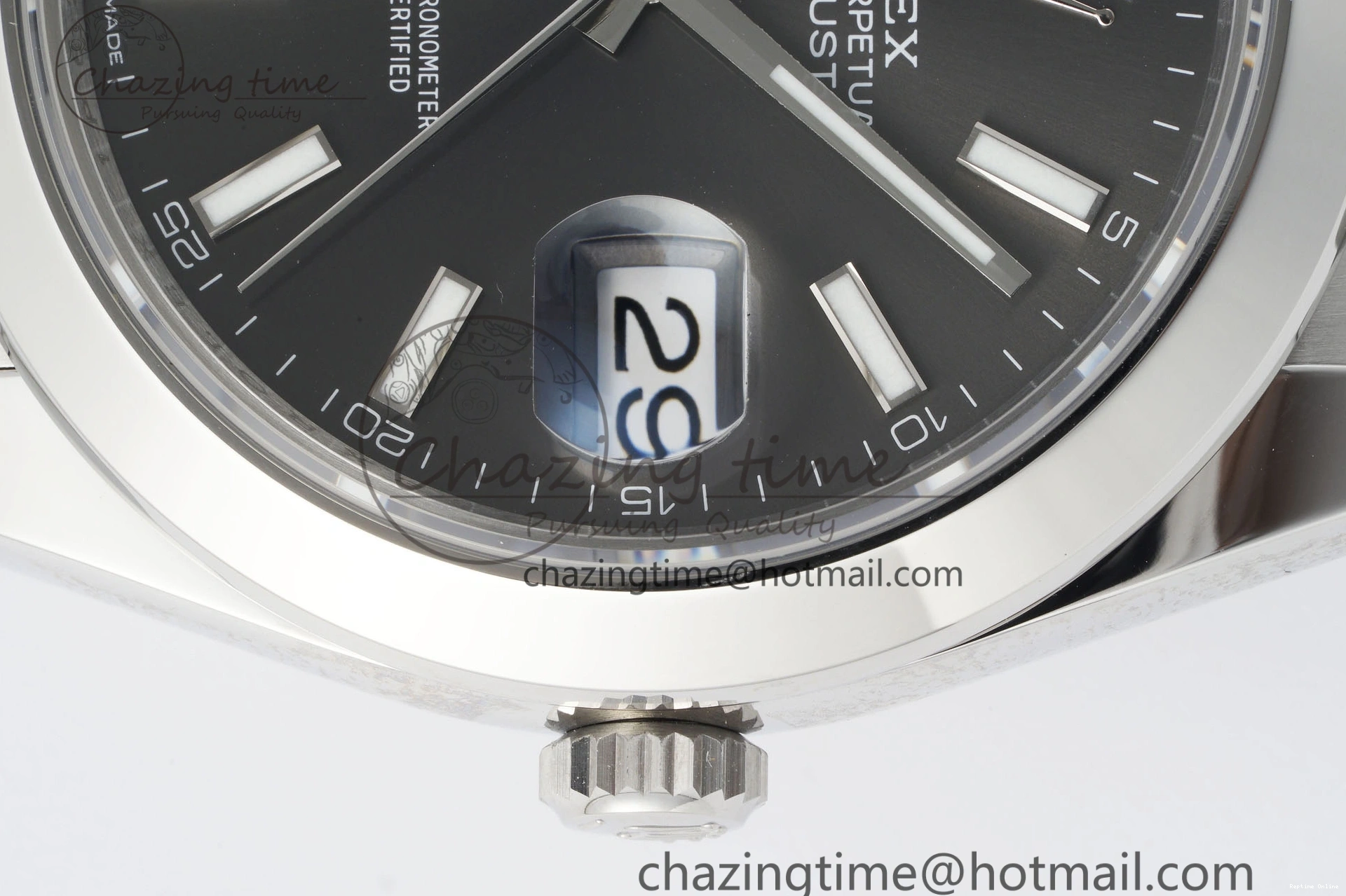 0107 Sophisticated DateJust 41 SS Polished Bezel KING 1:1 Best Edition 904L Steel Gray Stick Dial on Oyster Bracelet VR 2162